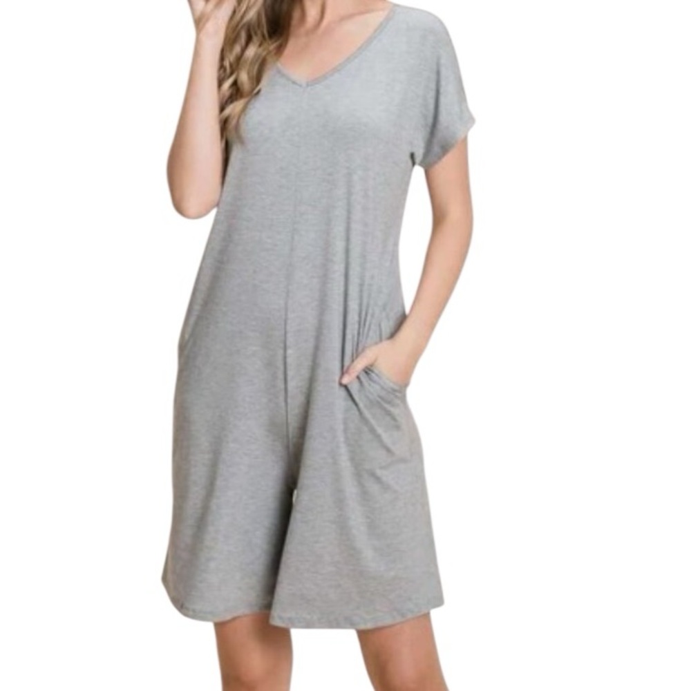 BOMBOM SOLID ROMPER WITH POCKETS